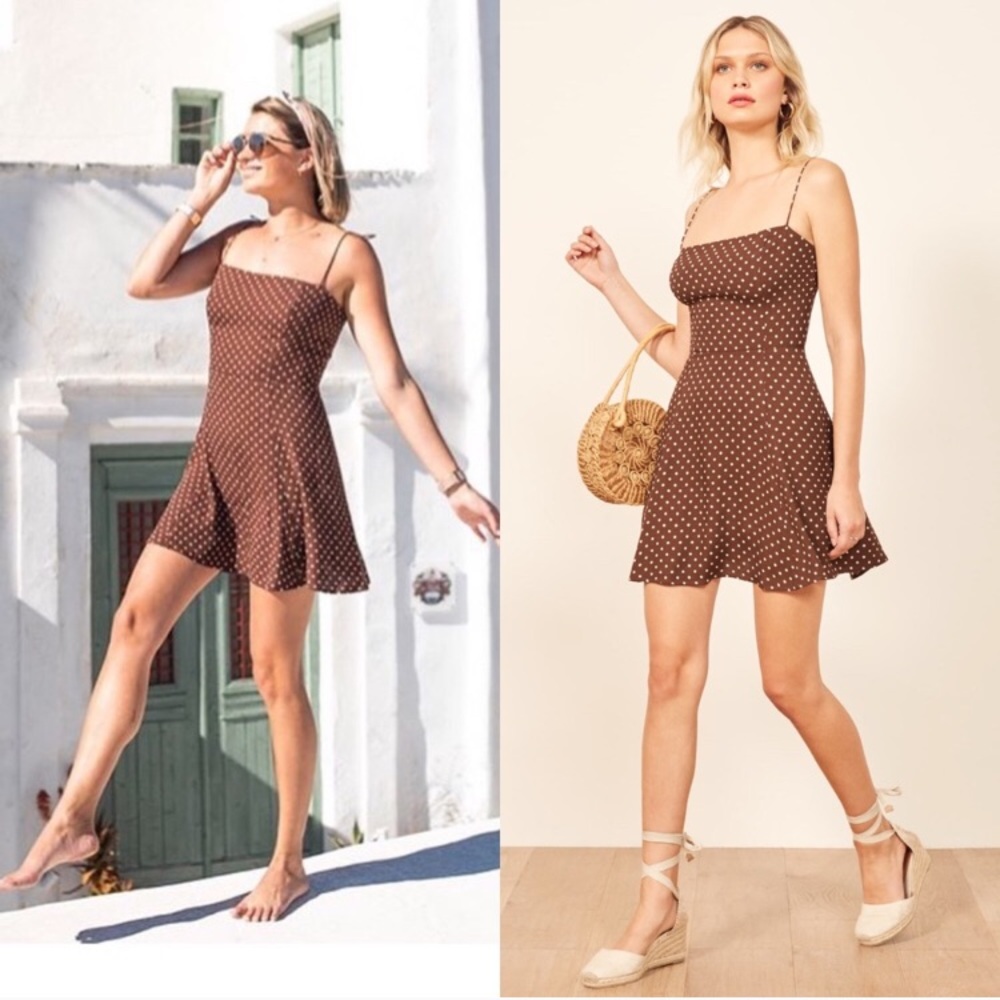 NWT Reformation Mariana Polka Dot Mini Dress